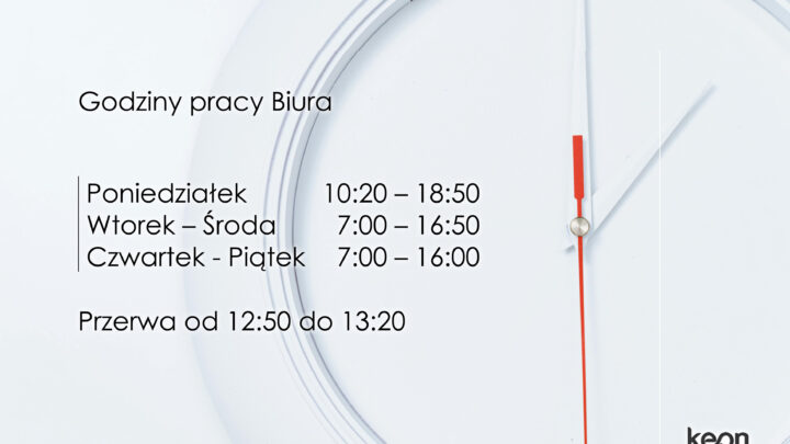 Nowe godziny pracy Biura